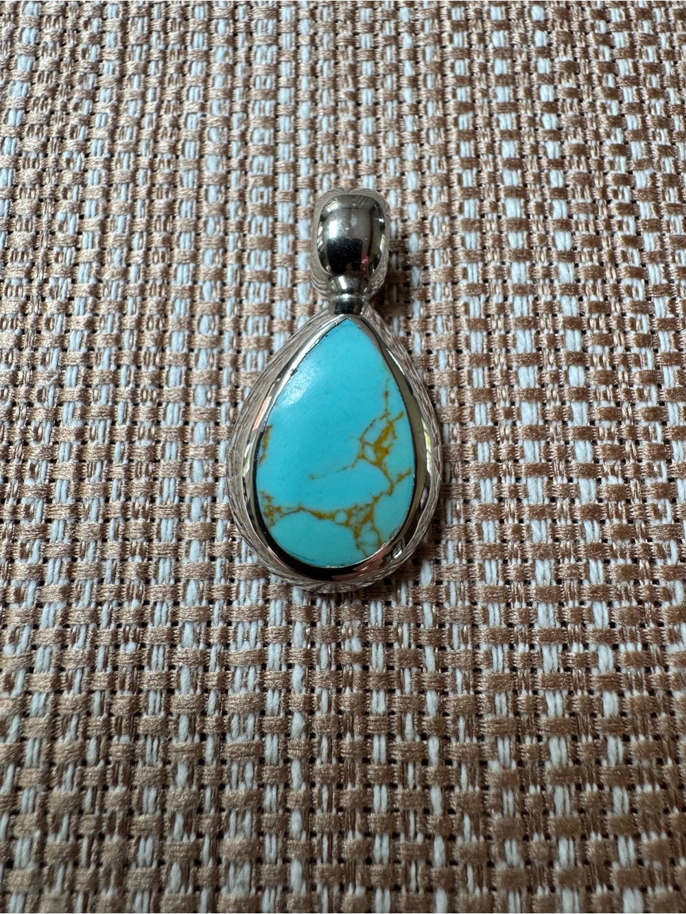 Turquoise Teardrop Pendant Necklace Accent